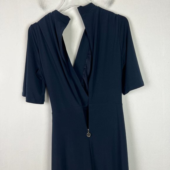 NWT Tommy Hilfiger Stripe Belted Surplice Neck Sheath Dress Navy Size 6 NEW $119 - Picture 15 of 15